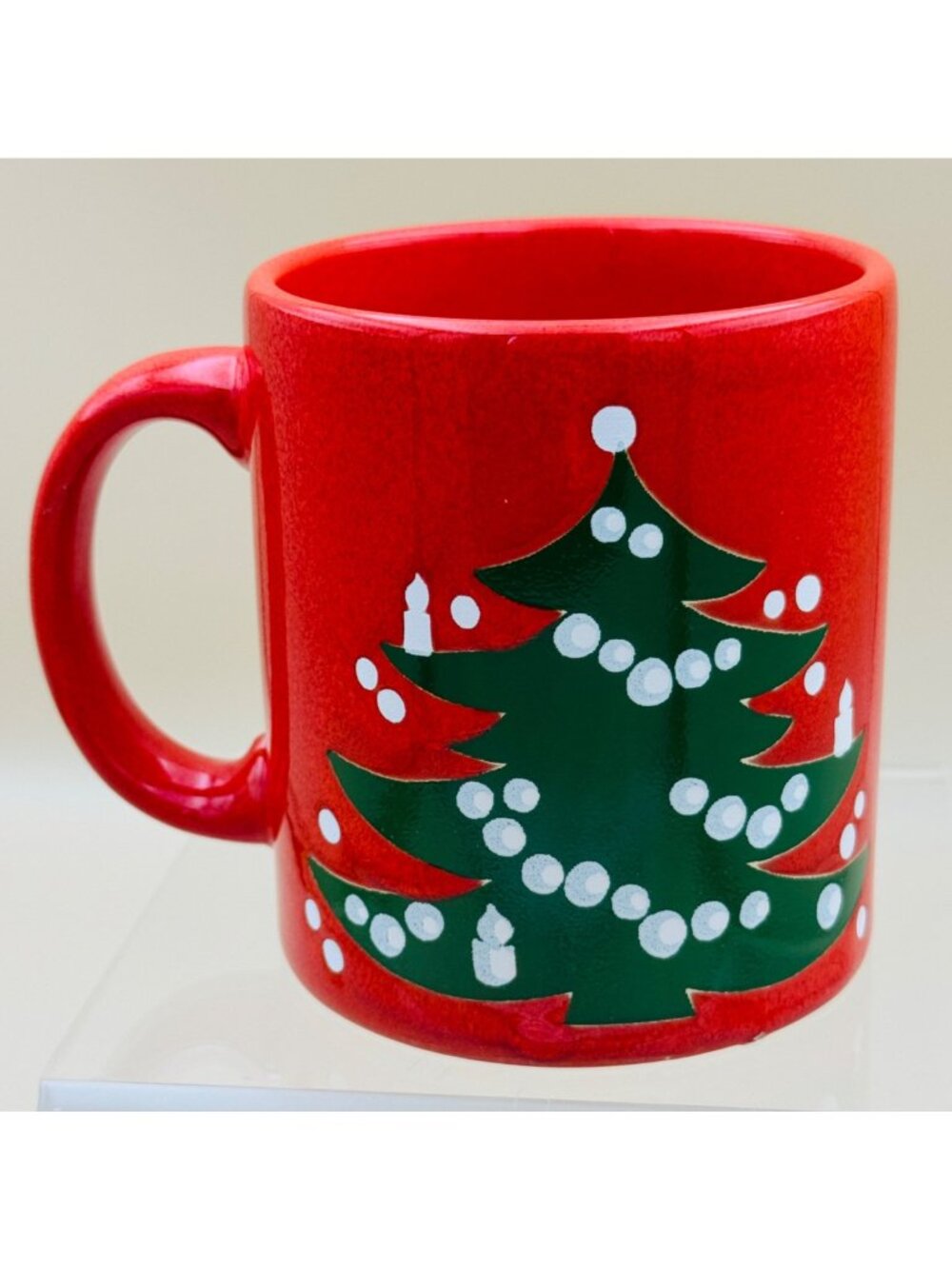 Vintage Waechtersbach Red Christmas Tree Mug W Germany Holiday Ceramic 12oz